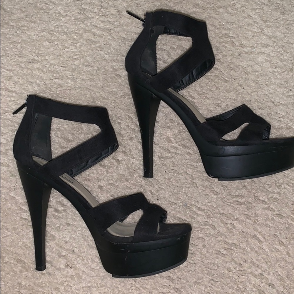 Black platform heels